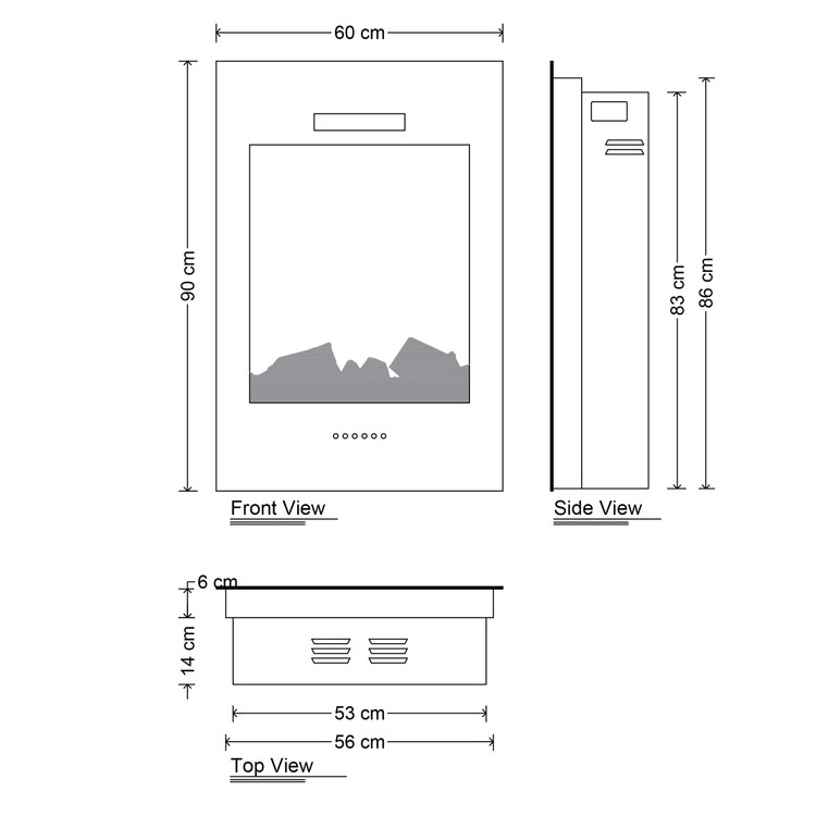 شومینه برقی LCD طول ۶۰ سانتی متر